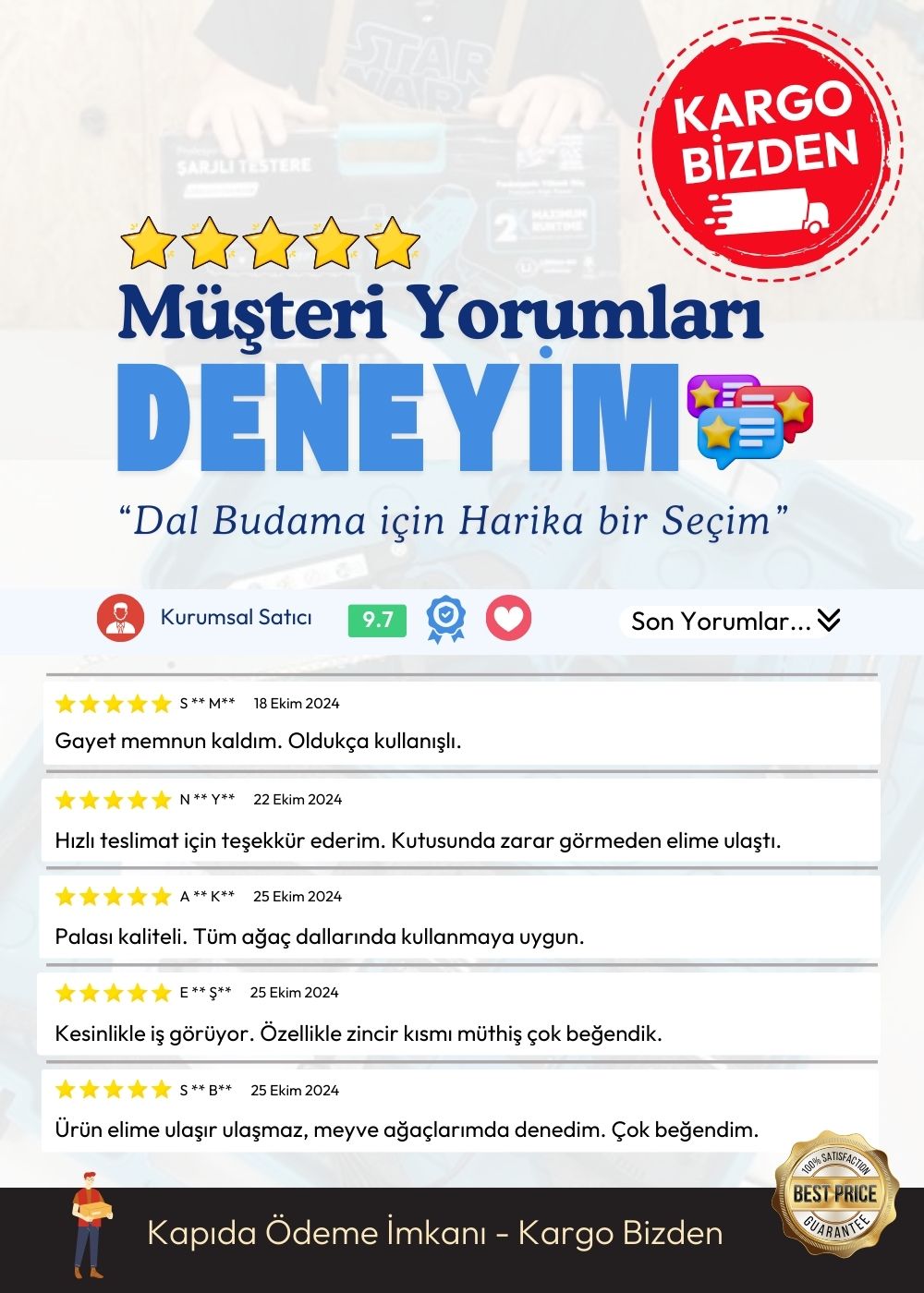 Şarjlı Testere Kullanıcı Yorumları ve Kapıda Ödeme imkanı ile Satın Al